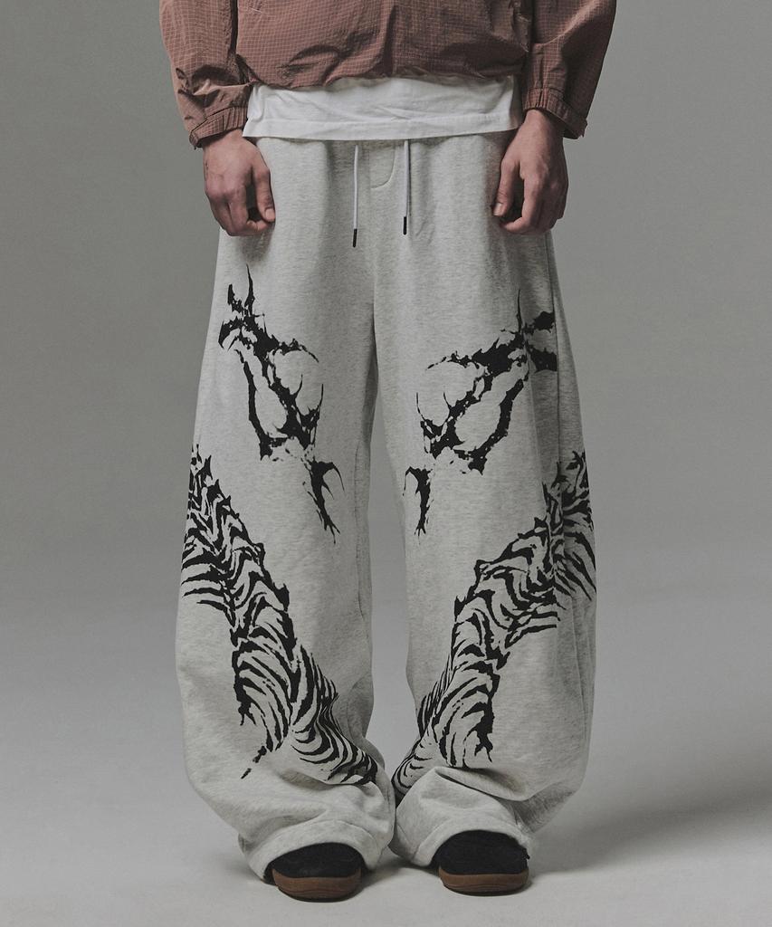 NOT4NERD Snake Bone Sweat Pants - Light Gray
