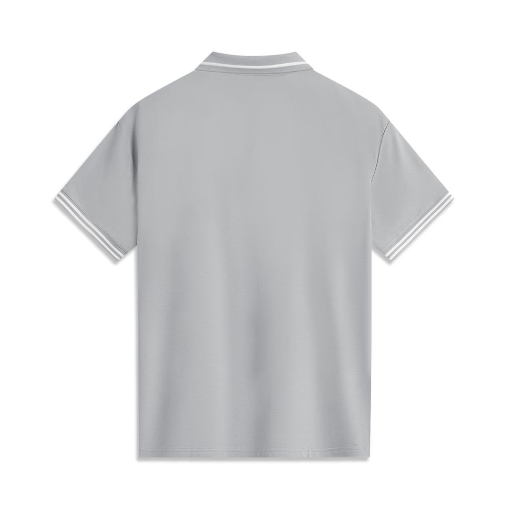 Men's Li-Ning Polo Shirts Men's Gray Polo Collar Moderate Straight Fit