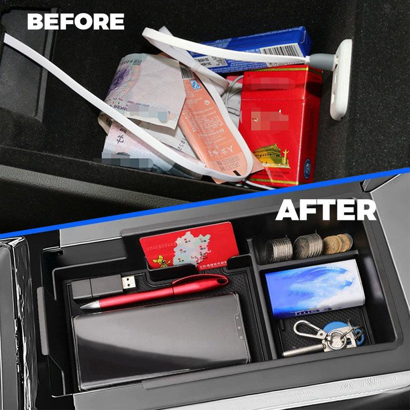 Органайзер-бокс для хранения в подлокотнике для Chevrolet Blazer EV 2024 2025 Автомобильный органайзер-лоток для центральной консоли Аксессуары для интерьера Упорядочивание Черный