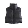 Cotton Vest Female Autumn and Winter Korean Version of Small Fragrant Wind Stand Collar New Sleeveless Cotton Jacket Vest Wearing Jacket Clip Tide