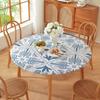 Круглые скатерти с цветочным узором, напечатанные на 3D-принтере, для обеденного стола, облегающий чехол-протектор для стола, эластичный край, милый декор для стола