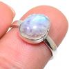 Подарочное кольцо из натурального радужного лунного камня 925 пробы из твердого серебра S.7 p7Z18