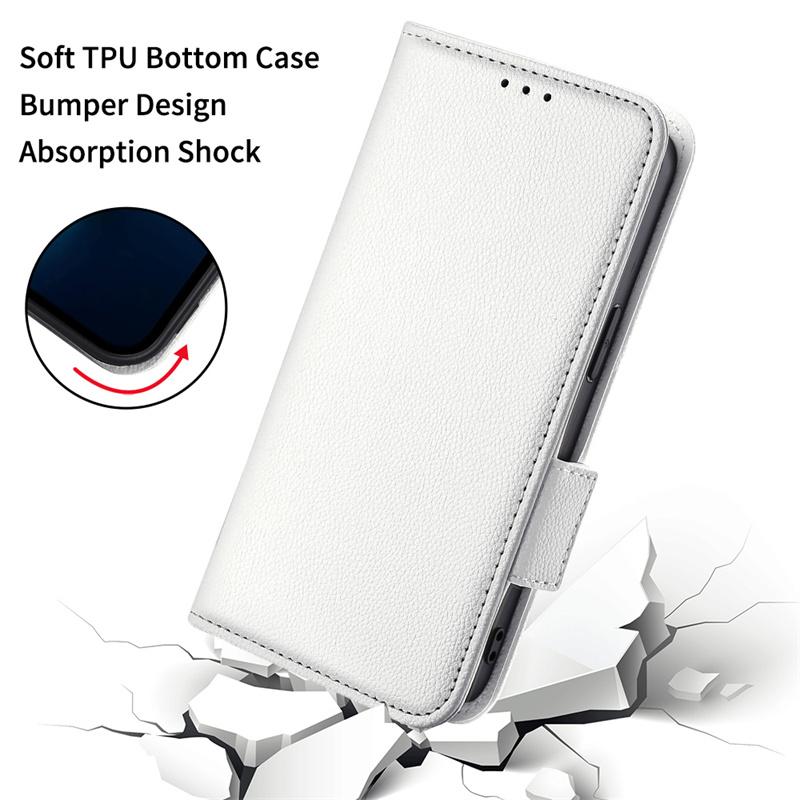 For Samsung Galaxy M15/F15 5G Luxury Smooth Side Buckle Wallet Magnetic Case Mobile Phone Litchi Pattern Flip Protective Case
