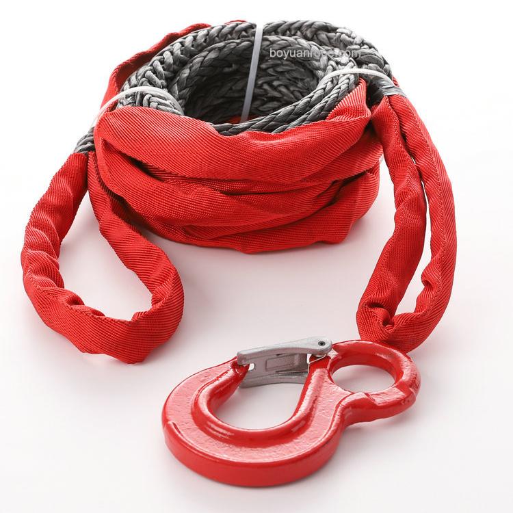 Safety Heavy Duty Braided UHMWPE Rope Offroad Towing Straps Kit For Trucks Car Tractor Tug Boat Marine Tow Rope
