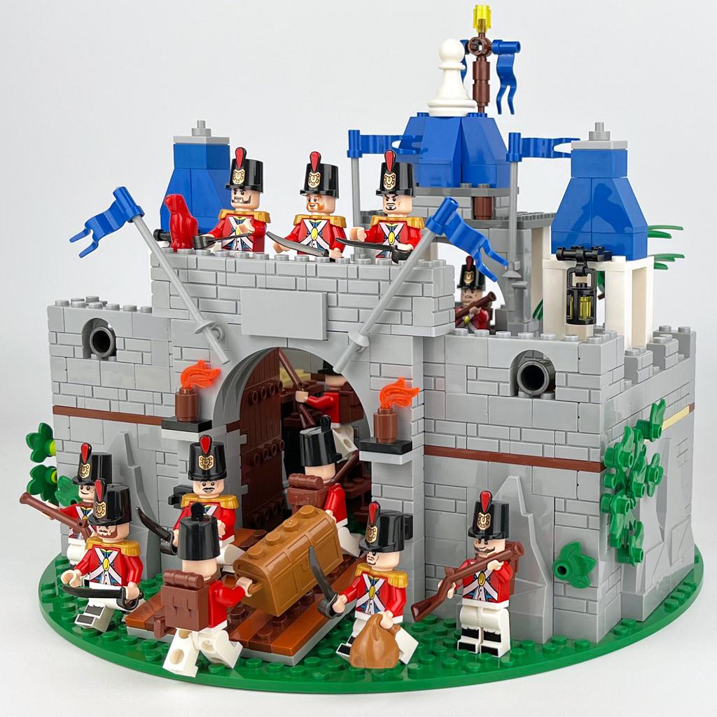 MOC Средневековые рыцари Замок Сцена Строительные блоки Детские игрушки