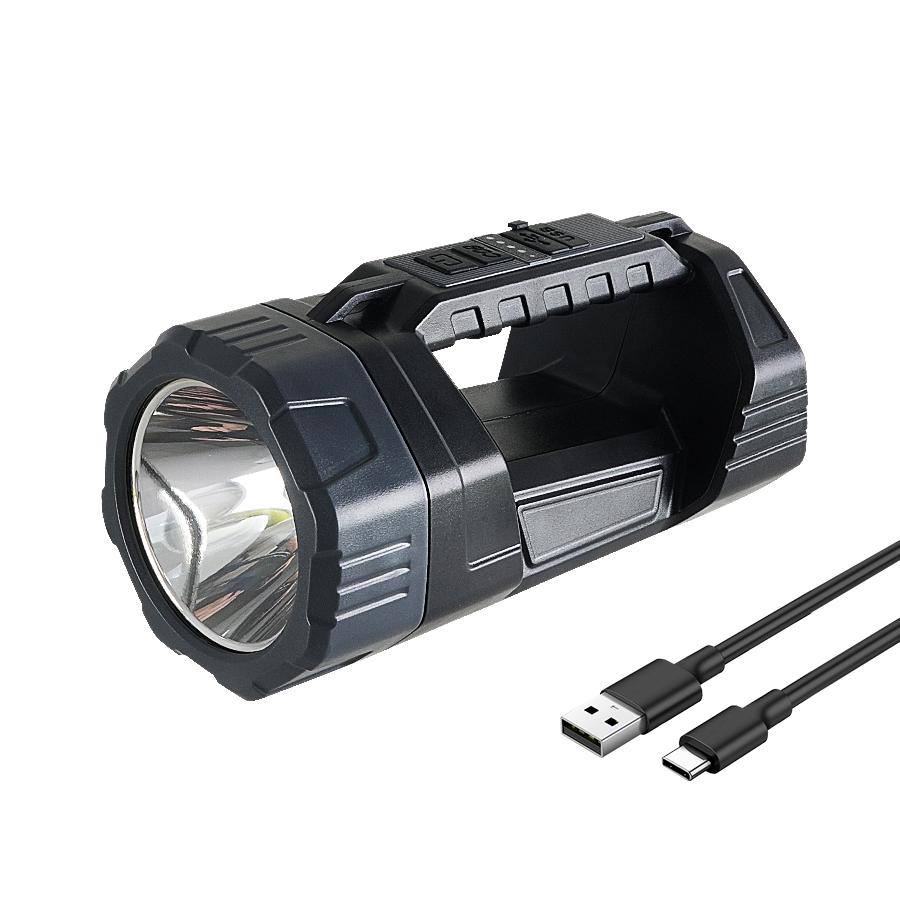 Spotlight Rechargeable Solar/USB Charging High Power LED Flashlight Tactical Super Bright Outdoor Waterproof Lantern