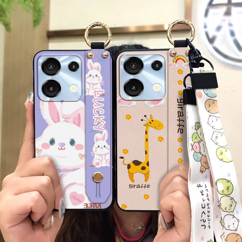 Cute Ring Phone Case For UMIDIGI G9 5G/Note9 5G Durable Fashion Design Back Cover Anti-knock Wrist Strap Shockproof