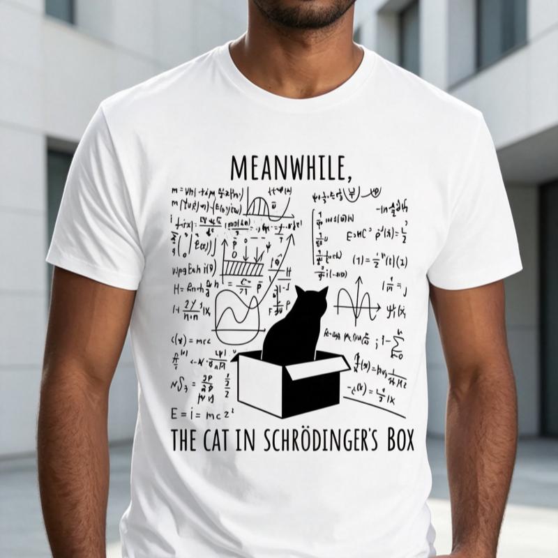 Science Cat Print TShirt for Unisex Short Sleeve Funny Physics Teacher Tee Shirt Fashion Summer Clothing Science Nerd Gift