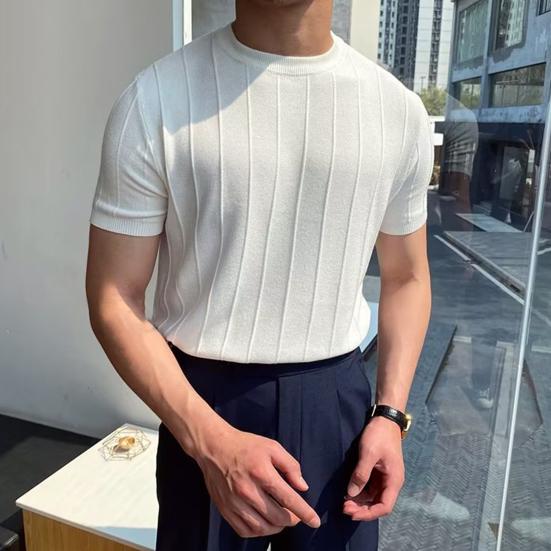 Мужская летняя футболка с круглым вырезом и короткими рукавами, однотонная, приталенная, эластичный пуловер, повседневная, средней длины, прямые мужские топы для фитнеса и спортзала