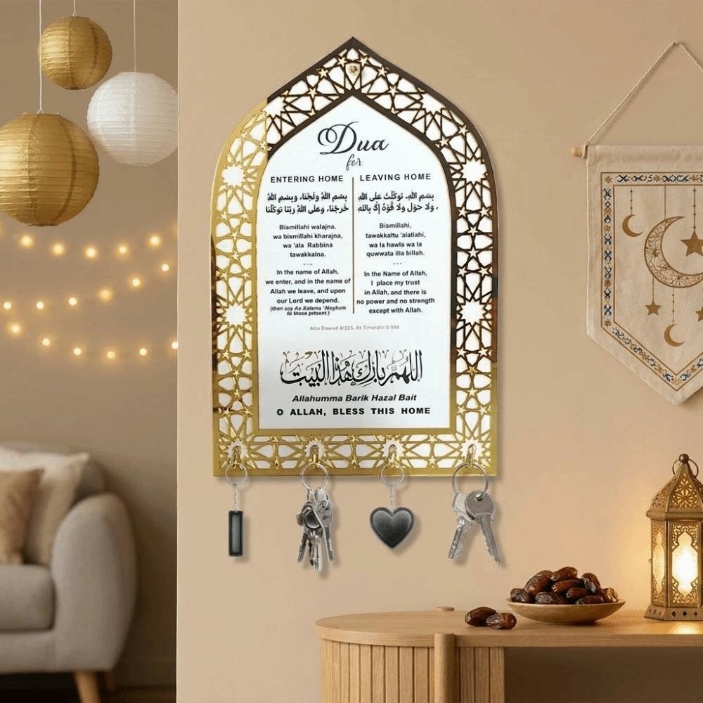 Wall Mounted Islamic Key Rack Decorative Key Organizers Hook Acrylic Key Hanger  Home Decoration