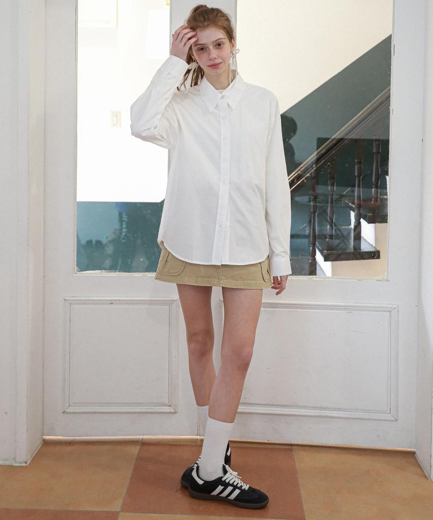LOSSYROW Bio Cotton Washing Shirt White