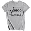 Смешная футболка на 60-летие Квадратный корень из 3600 60 лет Математическая футболка