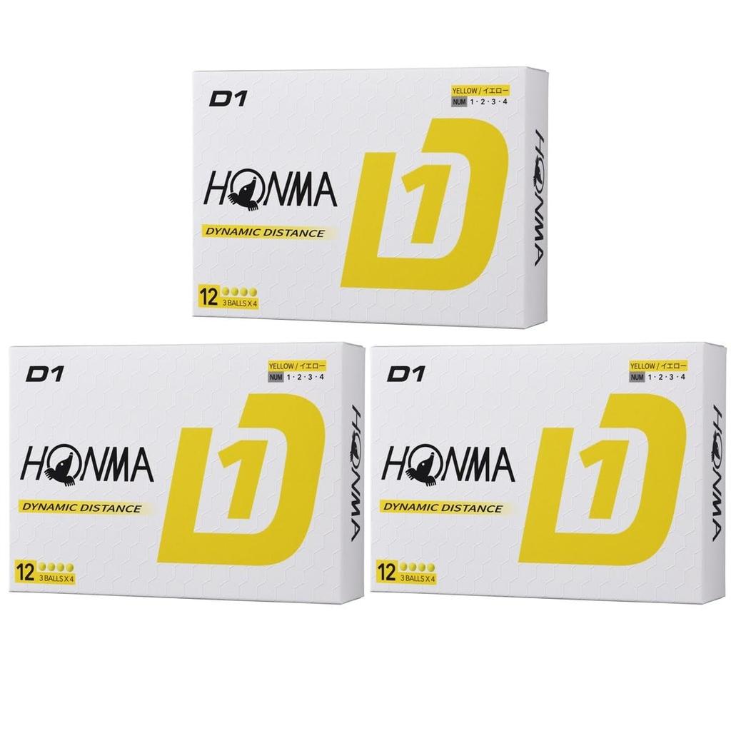 HONMA Golf D1 Набор из 3 дюжин Желтые мячи, (36 Шариков),