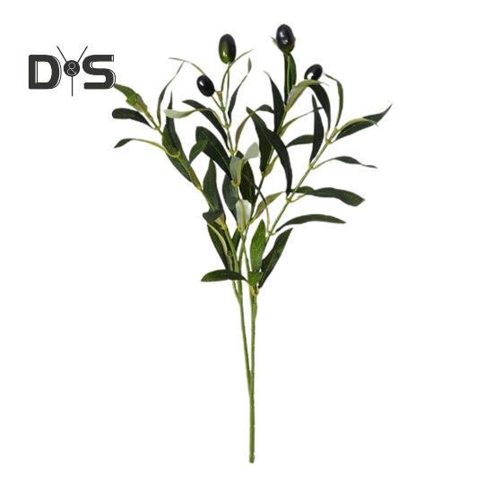 Искусственная ветка оливкового листа со стеблем 4/6 вилка Реалистичные многоразовые искусственные зеленые растения Зелень Домашний стол Центральное украшение Свадебные украшения Реквизит для фотографий