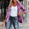 Womens Sequin Blazer Suit Glitter Open Front Thin Jacket Ladies Party Outwear