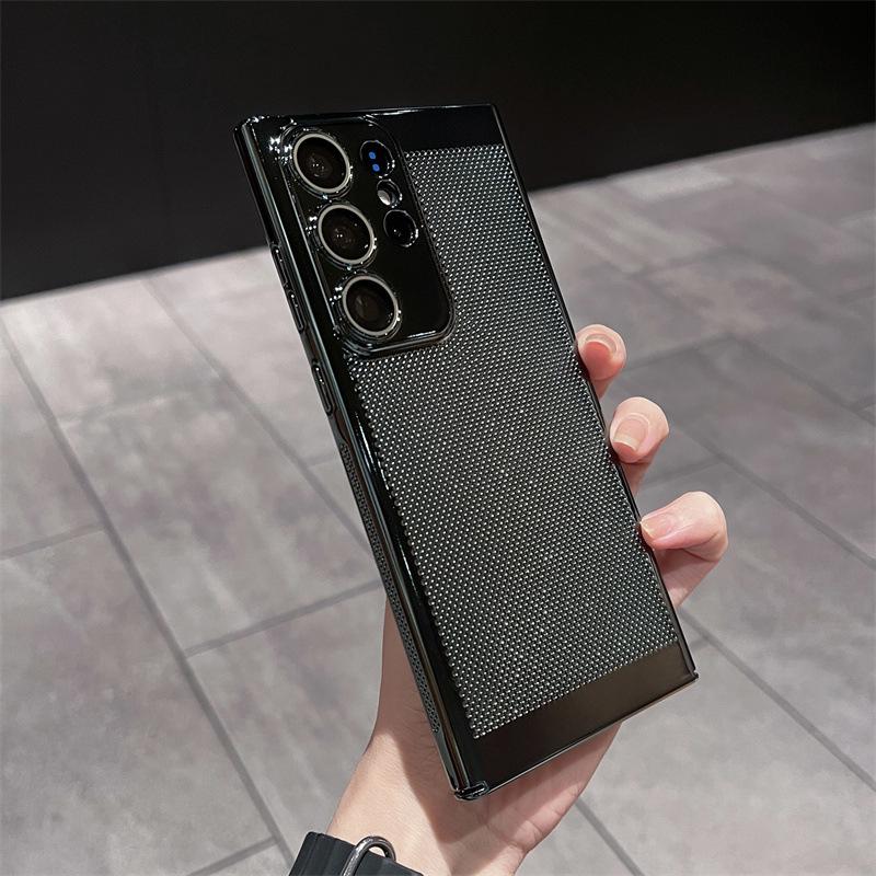 Гальванизированная воздухопроницаемая сетчатая оболочка с рассеиванием тепла подходит для Samsung S24Ultra, чехол для мобильного телефона S23 + жесткий чехол S22P