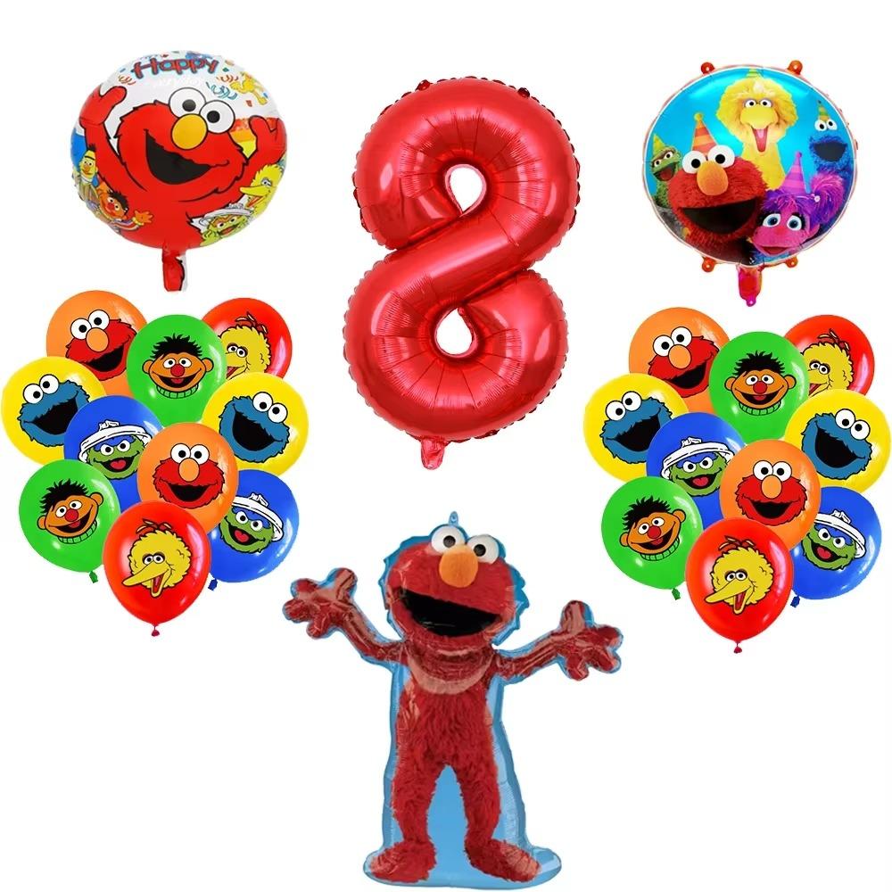 Cartoon Sesames-Streets Theme Cute ELMO COOKIE BIG BIRD Birthday Party Decoration Backdrop Balloons Cake Topper Banner For Kids