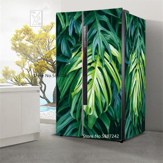 Наклейки на холодильник с морским пейзажем для обоев на холодильник, виниловые самоклеящиеся декорации для пейзажей, пленка для морозильной камеры, пляжная крышка для кухни