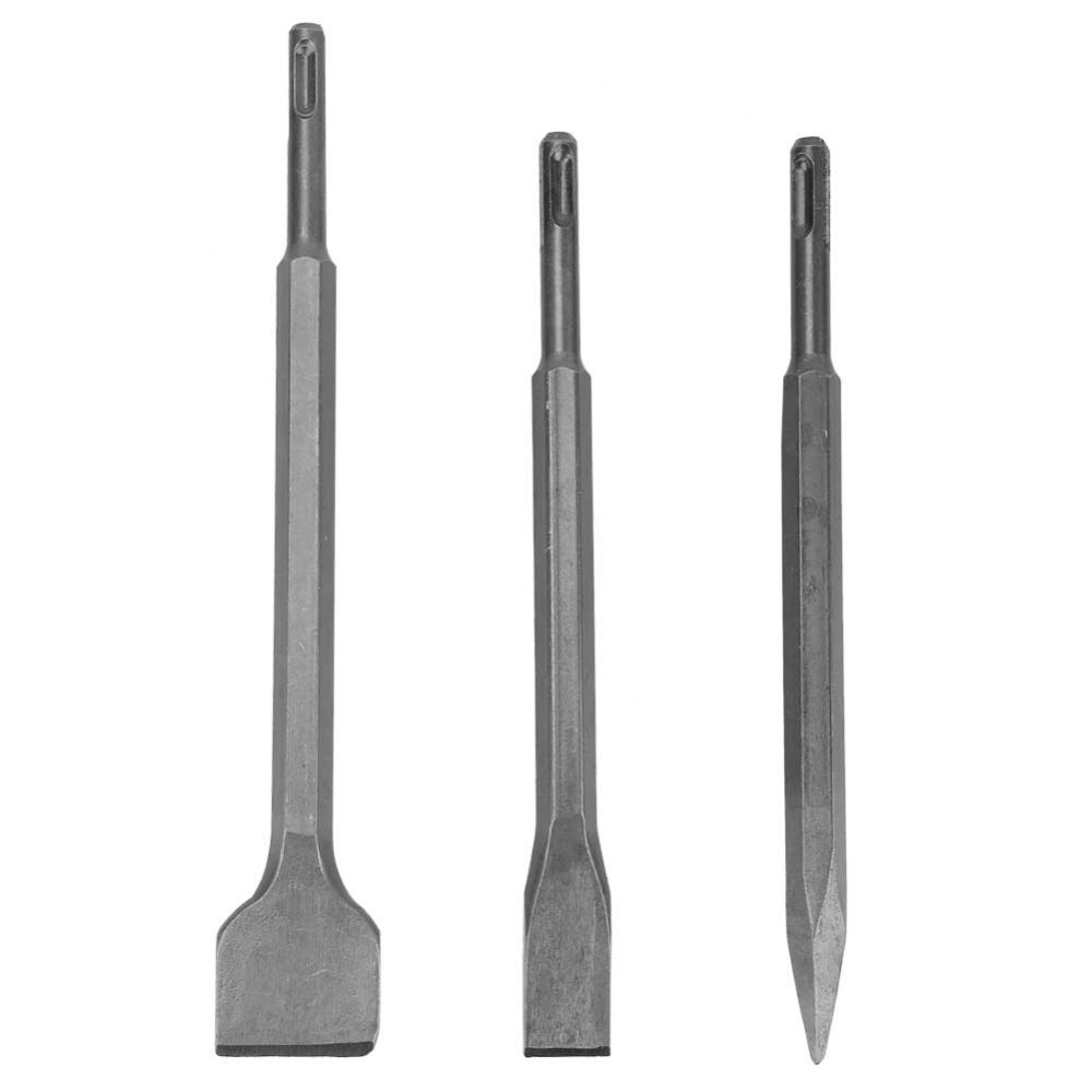 3pcs Flat Chisel Hammer Chisel Bit Set Scaling Chisel Concrete Breaker  Demolition Work