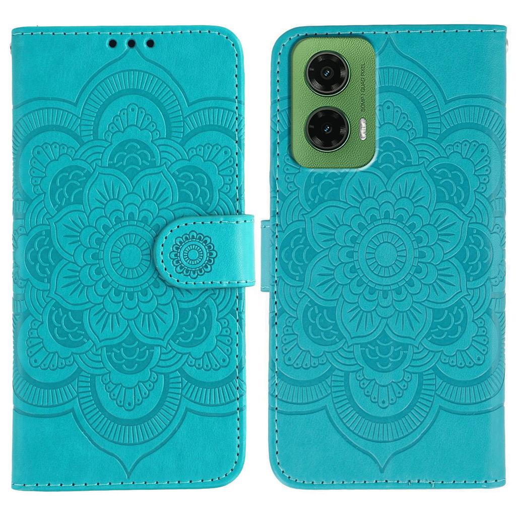 For Motorola Moto G35 5G Case PU Leather Mandala Imprinted Design Wallet Phone Cover