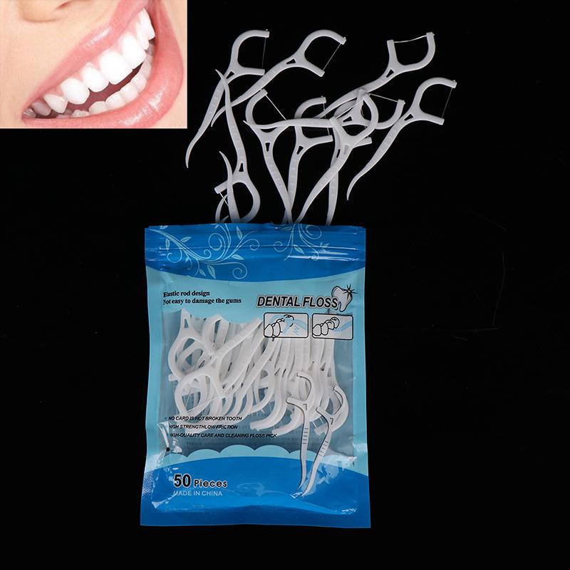 100 шт одноразовые зубные нити межзубные щетки зубочистки чистка зубов