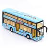 Double Decker Bus Diecast Model Toy, Pull Back Toy Vehicle with Sound and Light for Kids Toddler Boys Girls Gift Collection