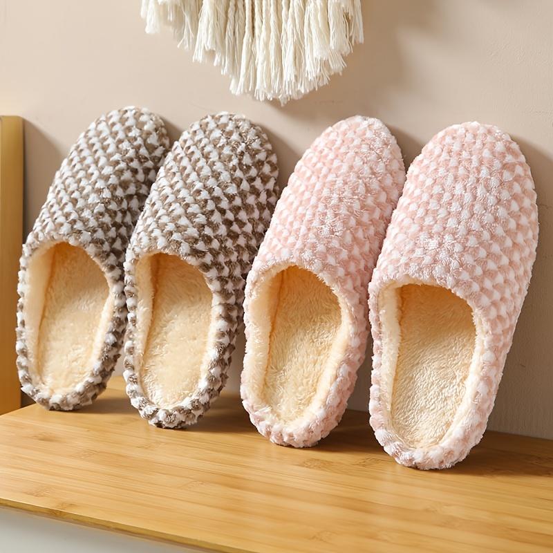 Women Indoor Slippers Warm Plush Home Slipper Autumn Winter Shoes Woman House Flat Floor Soft Slient Slides for Bedroom