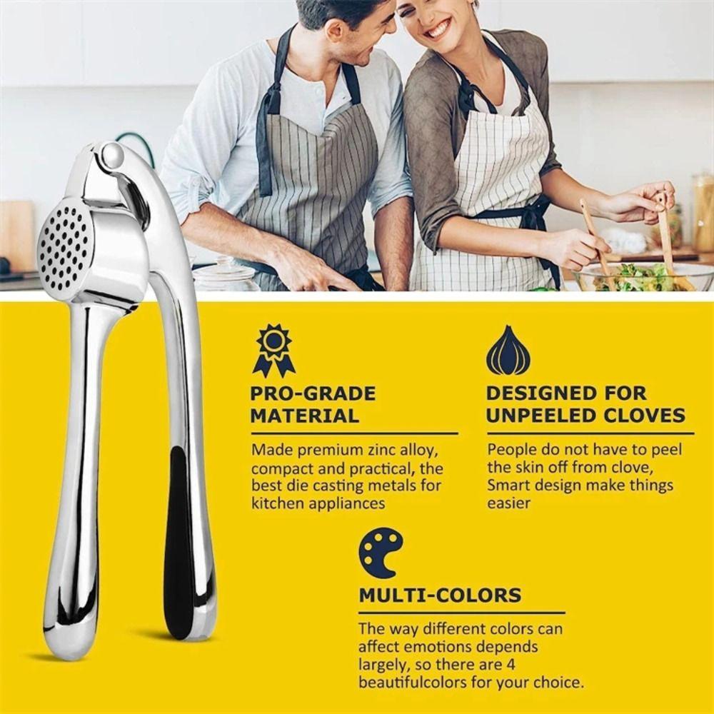 Easy Squeeze Garlic Masher Ergonomic Handle Ginger Crusher Chopper Vegetable Cooking Extruder