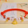 Red String Pearl Collar Summer Cat Dog Pet Necklace Adjustable Hand-Braided Beaded Necklace