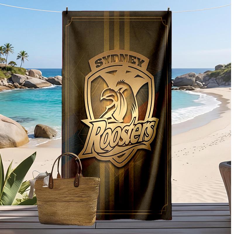Sydney Roosters Print Beach Towel Soft Portable Quick?dry Towel For Pool Summer Vacation Outdoor Sport