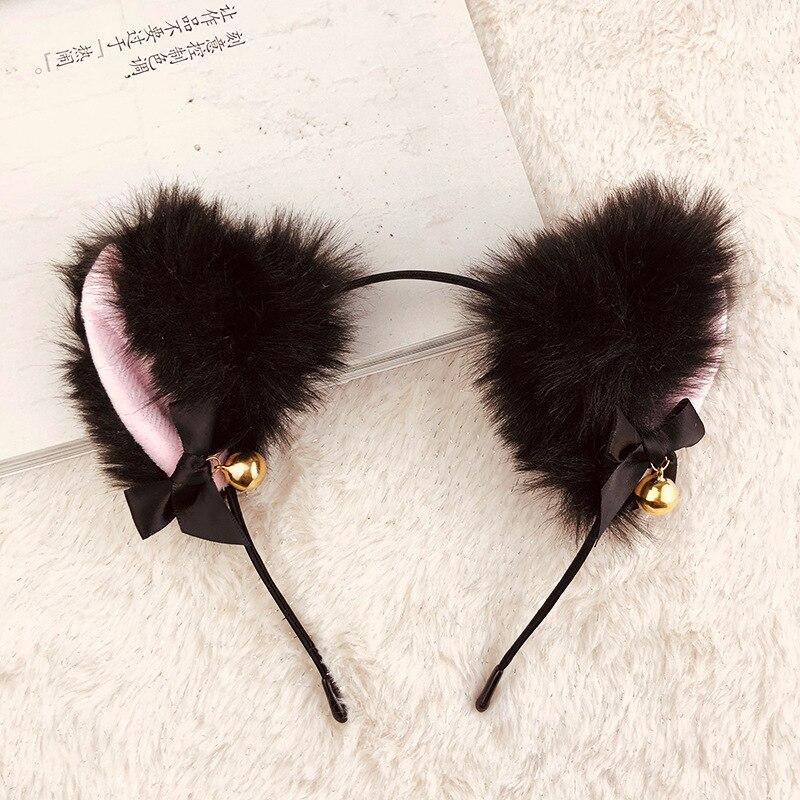 2 шт. Высококачественные наборы Перчатки-лапки кошки Зимние Милые Мультяшные Девочка Перчатки с открытыми пальцами Повязка на голову с колокольчиком Лиса Кошачьи уши Головной убор