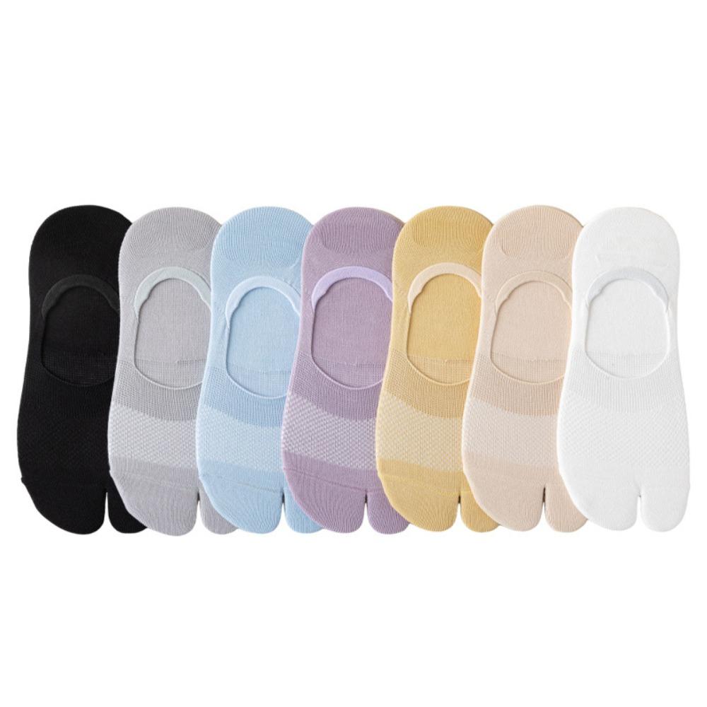 Cotton Separate Toe Boat Socks Low Cut Non-slip Two Toe Socks Casual Invisible Tabi Socks  Female
