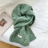 Flower Japanese Scarf Women'S Winter Warm Solid Color Wool Knitted Scarf Student Male Couple