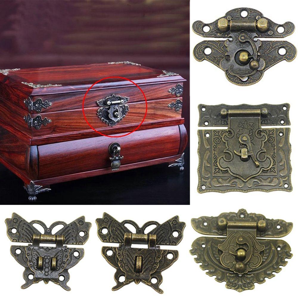 Zinc Zinc Alloy Decorate Brass Hardware Gift Box Hook Decorative Case Clasp Lock Furniture Lock Hasps Buckle