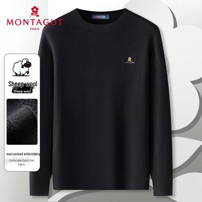 Мужской свитер MONTAGUT с круглым вырезом, смесовый состав, для осени/зимы