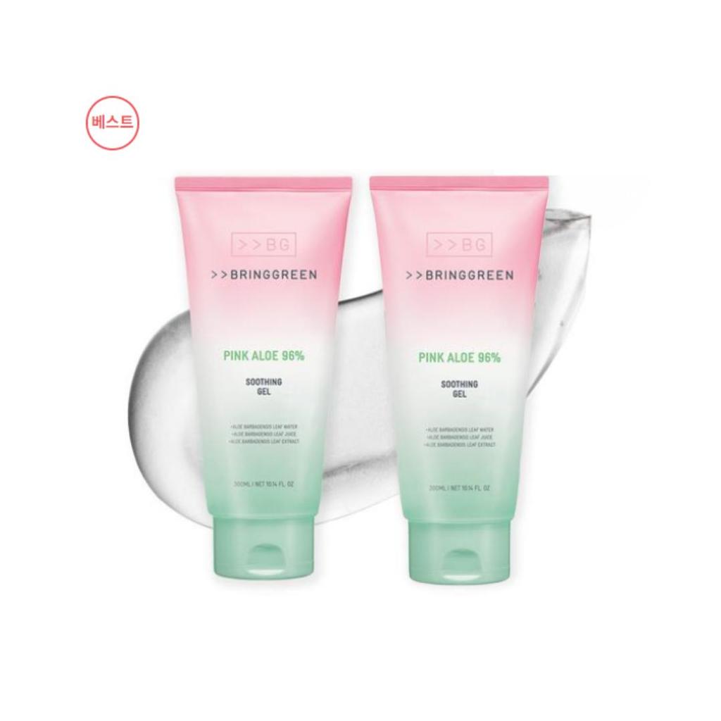 BringGreen Успокаивающий гель с алоэ 97%, Успокаивающий гель с алоэ 97%, Успокаивающий гель с розовым алоэ 96% 300 мл (6 вариантов)