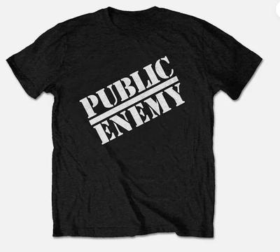 Футболка с логотипом Public Enemy Черная Новая Новая Новая Футболка Хлопковая Одежда Носить Тренд Новая Мода Европейская и Американская