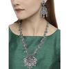 ZAVERI PEARLS Antique Silver Tone Temple Necklace Set For Women