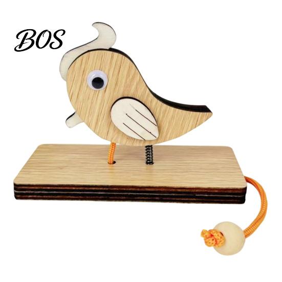 Solid Wood Door Bell Pull Wooden Woodpecker Knocker, Rustic Knocker with Rope, Interactive Knocking Decor Handmade Cute Doorbell for Shop Home