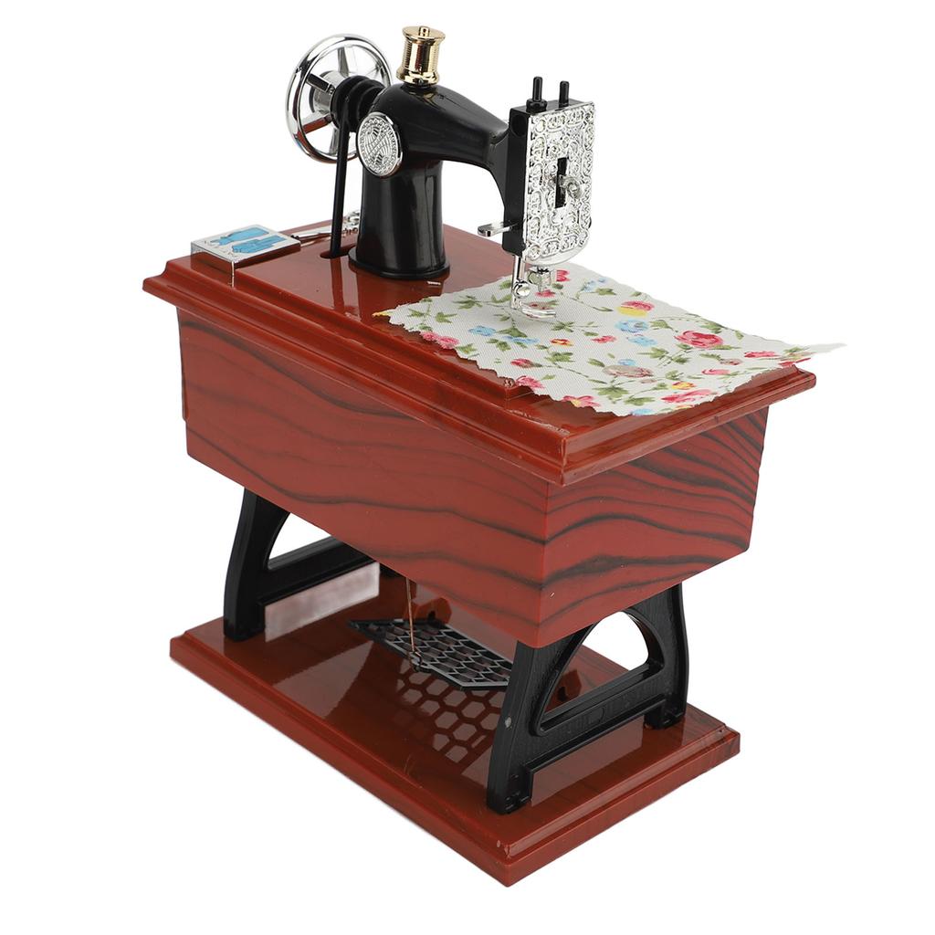 Sewing Machine Music Box Hand Crank Musical Box Vintage Sewing Machine Desk Decoration