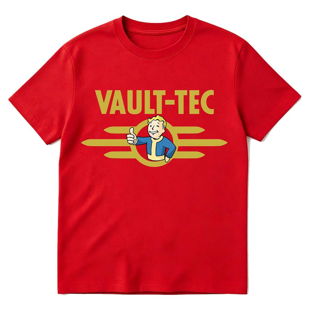 Графическая футболка Vault Tec Унисекс Женская одежда Мода Винтажные футболки Хлопок Повседневные Оверсайз Футболки с коротким рукавом Уличная одежда