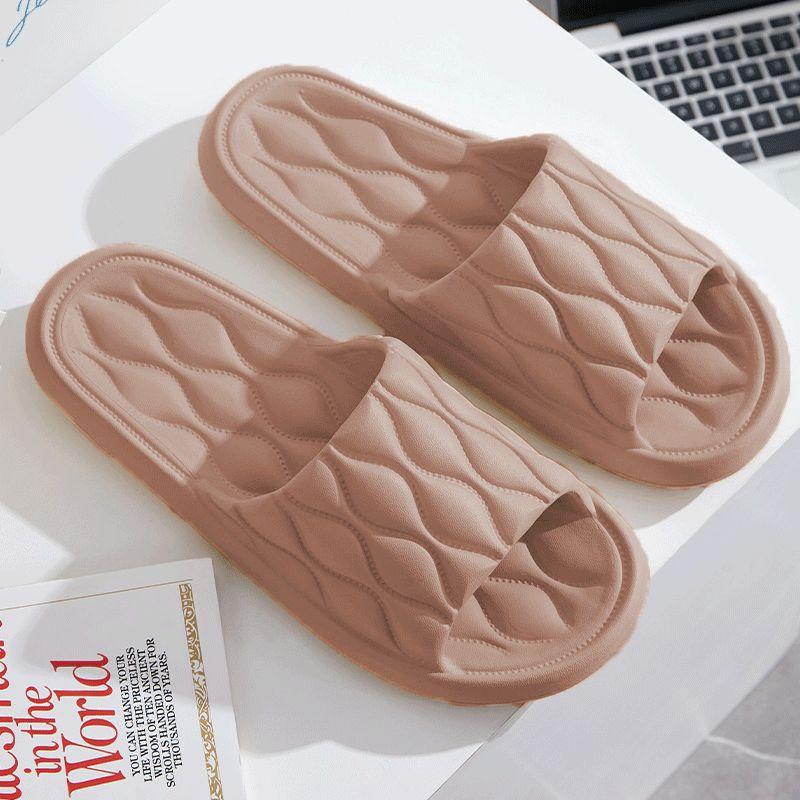 Тапочки женские домашние парные гостиничные для ванной комнаты нескользящие с толстой подошвой массажные комнатные летние прохладные тапочки мужские