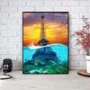 5D DIY Алмазная картина Железная башня в море Набор для вышивки крестом Мозаика Алмазная вышивка Роза Полный круглый квадратный дрель Украшение дома