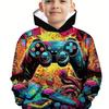 Stylish Boys 3D Print Long Sleeve Hoodie - Soft Slight Stretch Polyester Fabric, Regular Fit, Machine Washable, Random Pattern