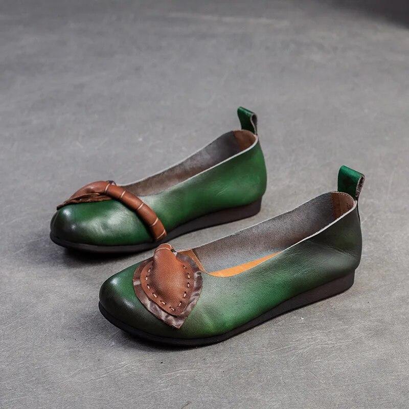 Johnature Туфли на плоской подошве из натуральной кожи в стиле ретро, ​​повседневная универсальная женская обувь на мягкой подошве с круглым носком и мягкой подошвой