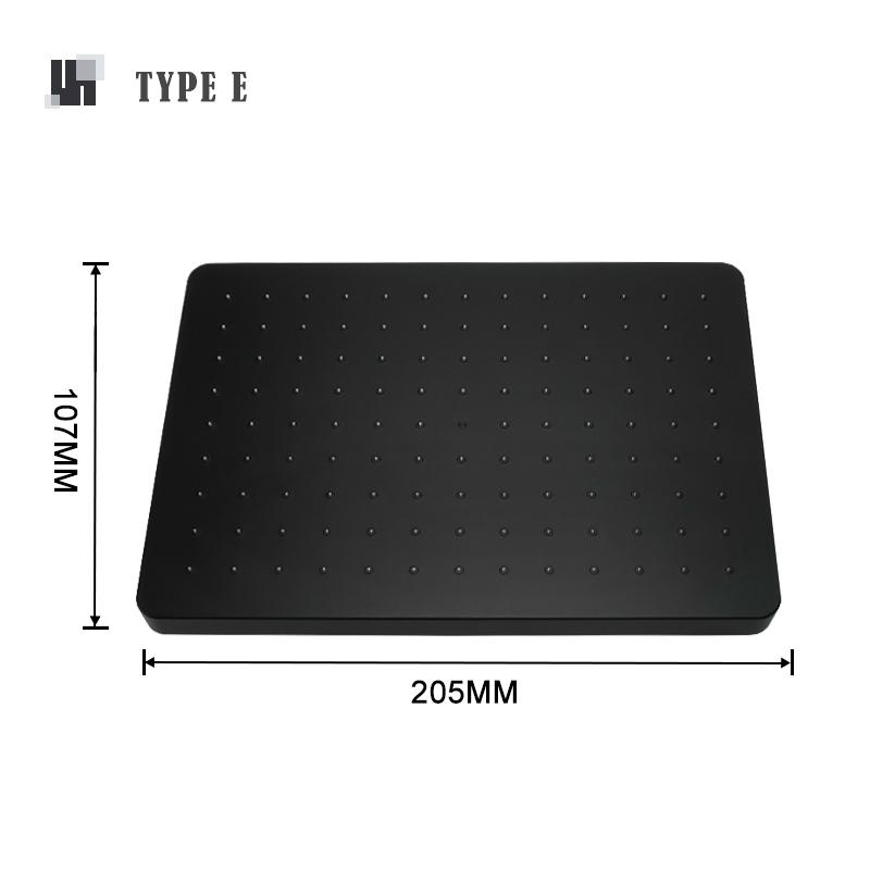 8/10/12 Inch Rainfall Shower Head Round Square ABS Rain Shower Head Pressurized Big Overhead Shower Black Chrome Gold Grey