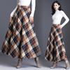 Plus Size 3XL Women Plaid Skirt Thick Warm Elegant Tall Waist Long Skirt Winter Casual Woolen Long Plaid Skirt Female Skirt