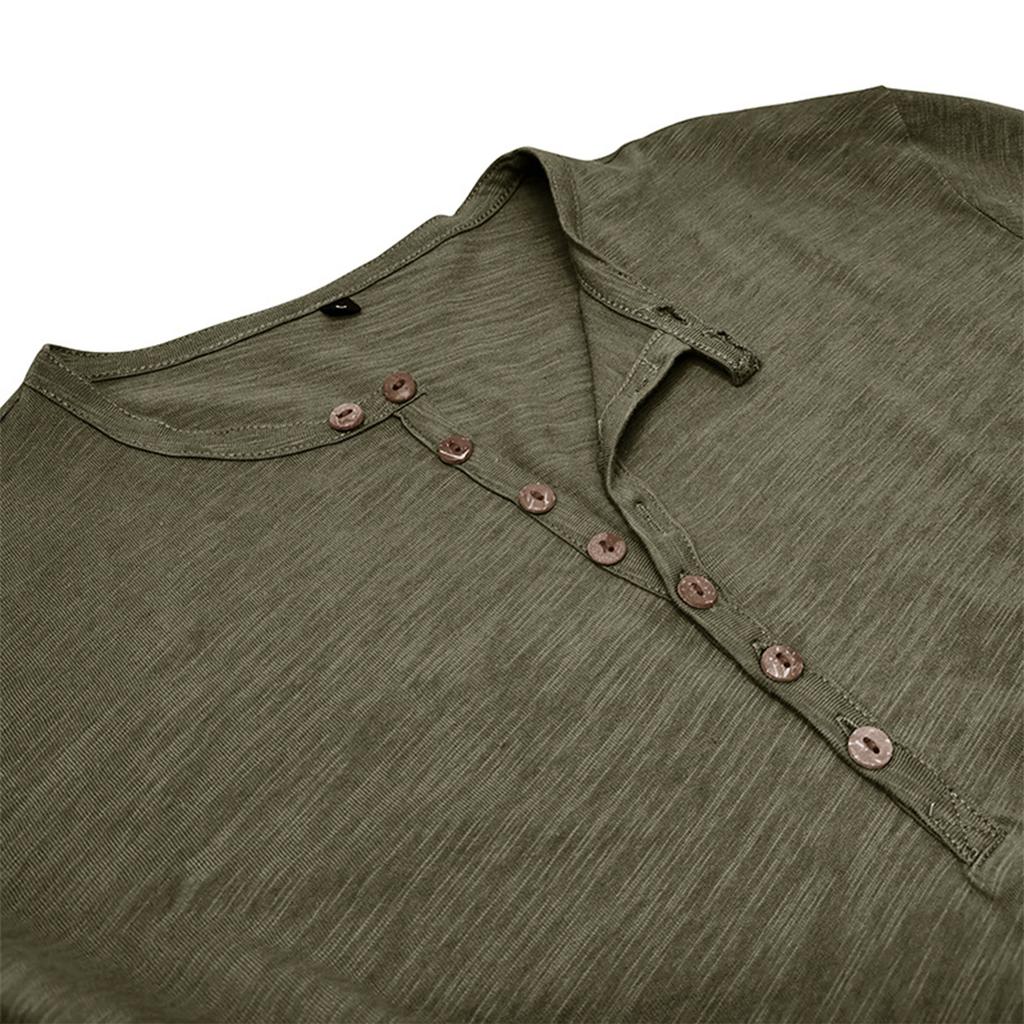 Men'S Button Up Long Sleeved Fashionable Casual Sports Top