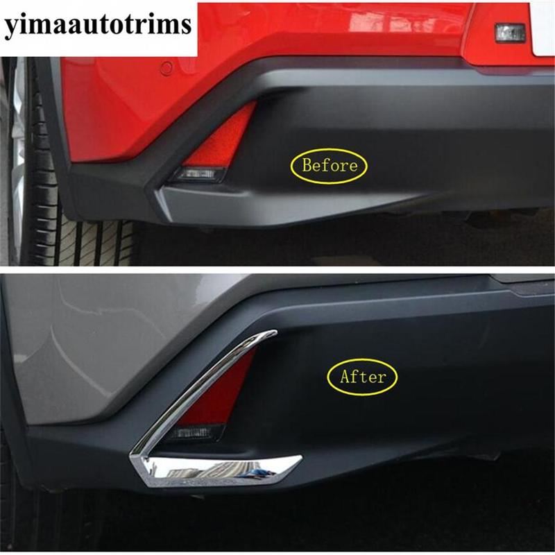 For Lexus UX 200 250H  - 2024 Rear Tail Bumper Fog Lights Lamps Eyelid Eyebrow Stripes Cover Kit Trim ABS Chrome Accessories