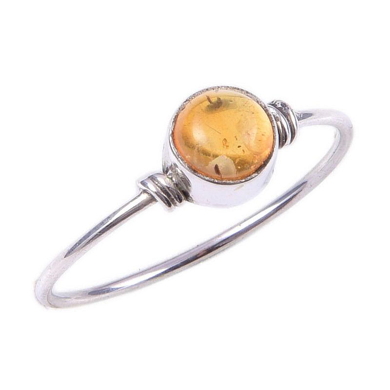 Кольцо из чистого серебра 925 пробы с натуральным цитрином, размер 6,5 C7k23